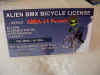 Alien BMX Bicycle License